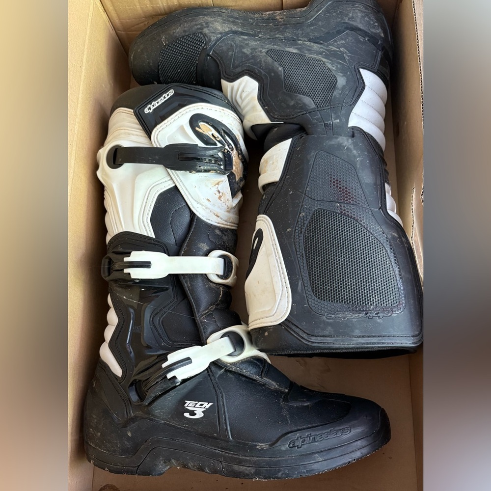 Alpinestars Black and White Riding Boots